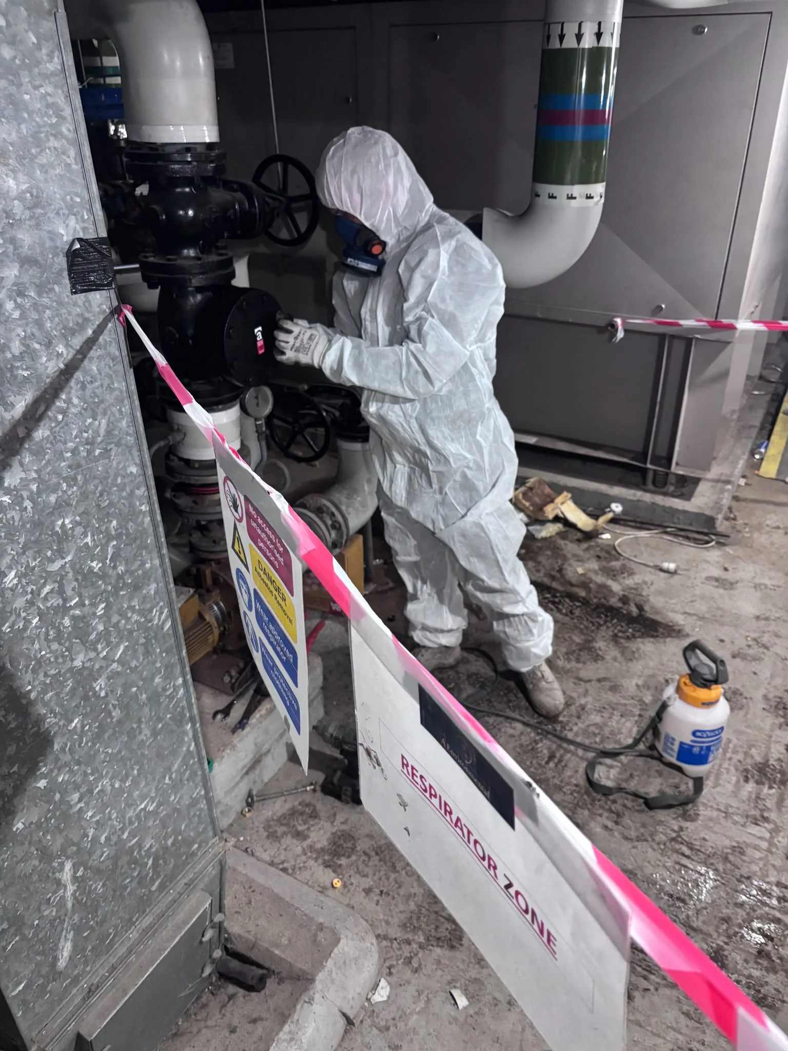 Asbestos artex removal from concrete soffit in Waterloo